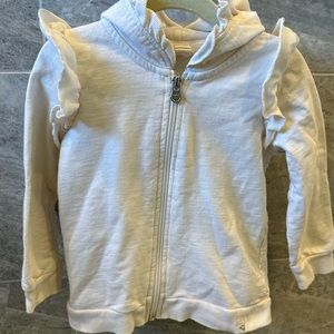 3T Burt’s Bees Toddler zip up sweater ivory